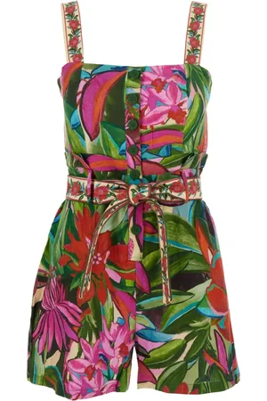 Farm Rio Dames, Jumpsuits & Playsuits, Veelkleurig, Maat: M Linnen