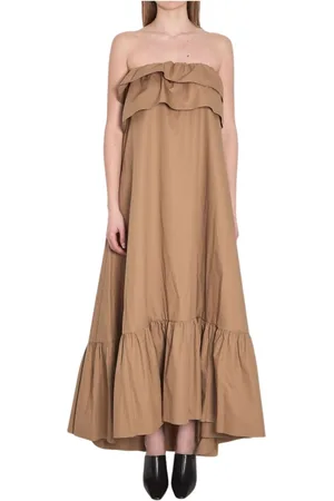 Saint Laurent Dames, Jurken, Oranje, Maat: S Zijde