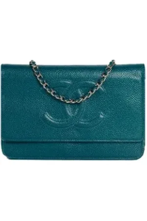 CHANEL Dames, Pre-owned, Blauw, Maat: ONE Size Leer