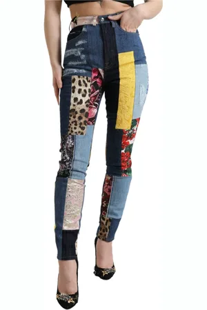 Dolce & Gabbana Dames, Jeans, Veelkleurig, Maat: 2XS Katoen