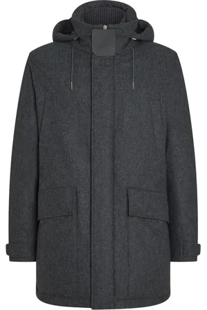 Ermenegildo Zegna Heren, Mantels, Grijs, Maat: 2XL Wol