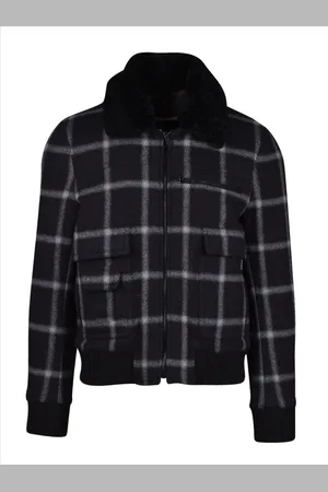 Saint Laurent Heren, Jassen, Zwart, Maat: M Wol