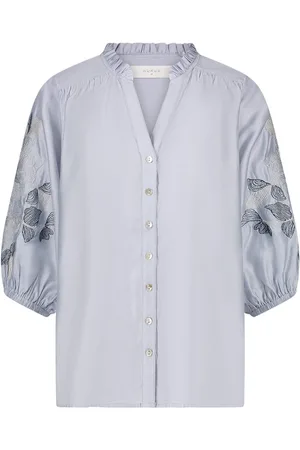 NUKUS Dames, Blouses & Shirts, Blauw, Maat: M
