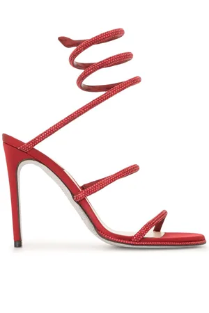 RENE CAOVILLA Dames, Schoenen, Rood, Maat: 37 1/2 EU Satijn