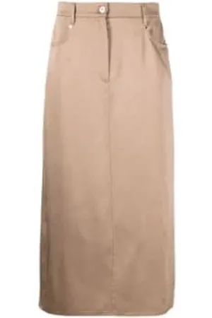 Brunello Cucinelli Dames, Rokken, Bruin, Maat: S Satijn