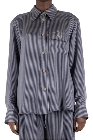 Khaite Dames, Blouses & Shirts, Blauw, Maat: 2XS