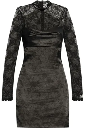 VERSACE Dames, Jurken, Zwart, Maat: 2XS Satijn