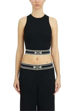 Elisabetta Franchi Dames, Tops, Zwart, Maat: S Viscose