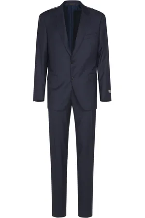 CANALI Heren, Pakken, Blauw, Maat: 2XL Wol
