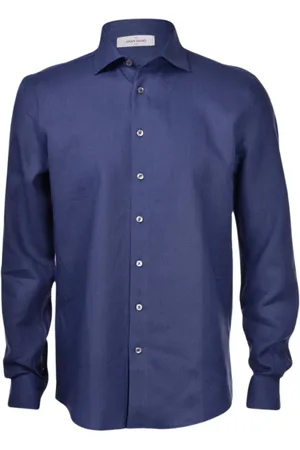 Gran Sasso Heren, Overhemden, Blauw, Maat: 2XL