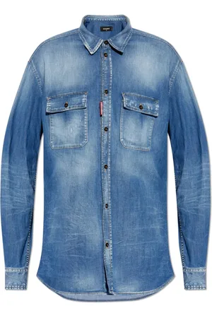 Dsquared2 Heren, Overhemden, Blauw, Maat: S Denim