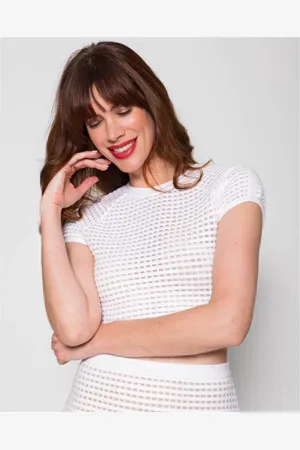 GENNY Dames, Blouses & Shirts, Wit, Maat: S Katoen
