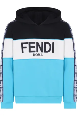 Fendi Heren, Sweatshirts & Hoodies, Blauw, Maat: XS Katoen