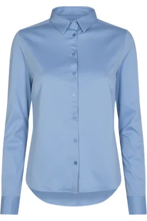 Mos Mosh Dames, Blouses & Shirts, Blauw, Maat: S Jersey