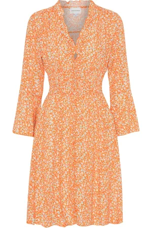 American Dreams Dames, Jurken, Oranje, Maat: L Viscose
