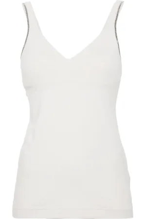 Brunello Cucinelli Dames, Tops, Wit, Maat: M Katoen