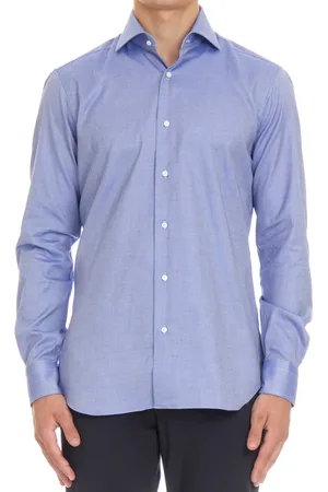 BARBA Heren, Overhemden, Blauw, Maat: 2XL Katoen