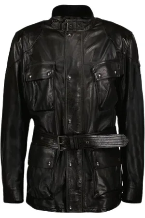 Belstaff Heren, Jassen, Zwart, Maat: M Leer