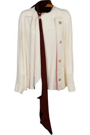 Marni Dames, Blouses & Shirts, Wit, Maat: S Leer