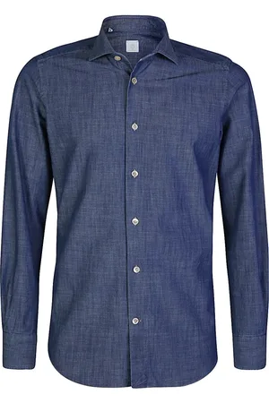 ELEVENTY Heren, Overhemden, Blauw, Maat: S Katoen