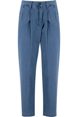 Aspesi Dames, Broeken, Blauw, Maat: S Katoen