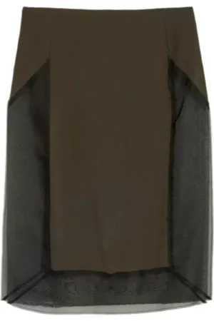 Ami Dames, Rokken, Bruin, Maat: 2XS Viscose