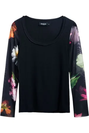 Desigual Dames, Tops, Zwart, Maat: L