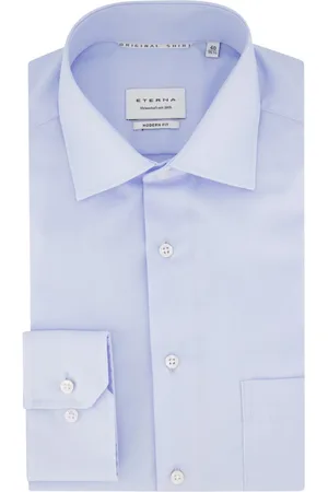 ETERNA Heren, Overhemden, Blauw, Maat: 6XL Katoen