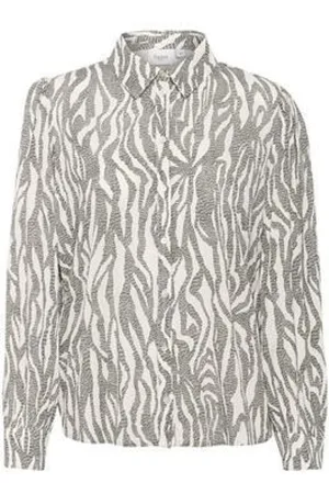 Saint Tropez Dames, Blouses & Shirts, Grijs, Maat: L Viscose