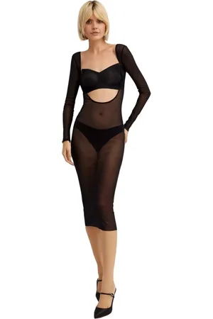 Jean Paul Gaultier Dames, Jurken, Zwart, Maat: S Polyamide