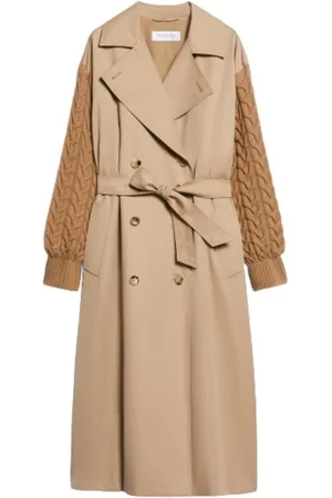 Max Mara Dames, Mantels, Bruin, Maat: 2XS Katoen