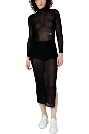 Calvin Klein Dames, Jurken, Zwart, Maat: XS Acryl