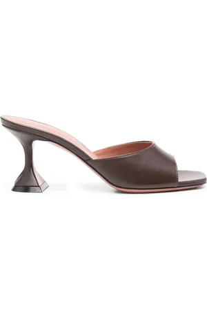 Amina Muaddi Dames, Schoenen, Bruin, Maat: 36 EU Leer