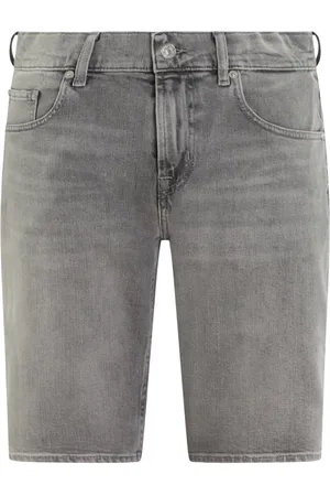 7 for all Mankind Heren, Korte broeken, Grijs, Maat: W33 Denim
