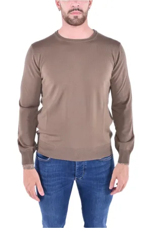 KANGRA CASHMERE Heren, Sweatshirts & Hoodies, Bruin, Maat: L Wol
