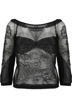 Alberta Ferretti Dames, Tops, Zwart, Maat: XS Viscose