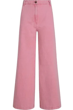 King Louie Dames, Broeken, Roze, Maat: XL Denim