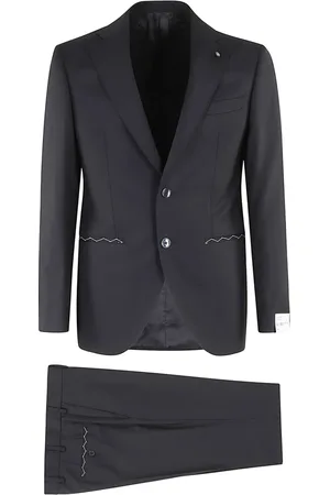 LUIGI BIANCHI MANTOVA Heren, Pakken, Blauw, Maat: M Wol