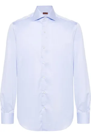 BARBA Heren, Overhemden, Blauw, Maat: 4XL Katoen