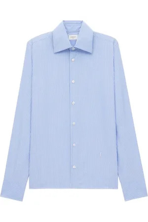Saint Laurent Dames, Blouses & Shirts, Blauw, Maat: L Katoen