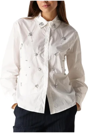 Summum Woman Dames, Blouses & Shirts, Wit, Maat: M Katoen