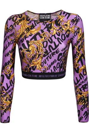 VERSACE Dames, Tops, Veelkleurig, Maat: 2XS Polyamide