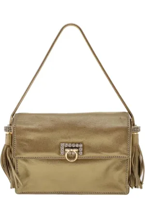 Salvatore Ferragamo Dames, Pre-owned, Geel, Maat: ONE Size Leer