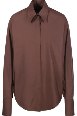FEDERICA TOSI Dames, Blouses & Shirts, Bruin, Maat: 2XS