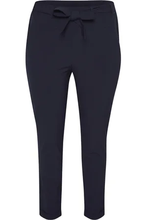 Kaffe Dames, Broeken, Blauw, Maat: 2XL