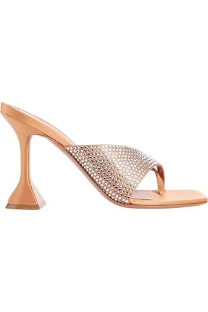 Amina Muaddi Dames, Schoenen, Oranje, Maat: 36 EU Satijn