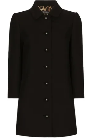 Dolce & Gabbana Dames, Mantels, Zwart, Maat: XL Wol