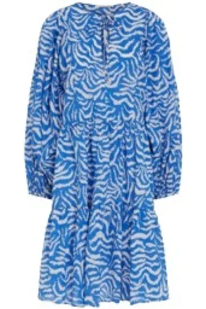Oui Dames, Jurken, Blauw, Maat: 2XL