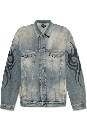 Balenciaga Heren, Jassen, Blauw, Maat: XL Denim
