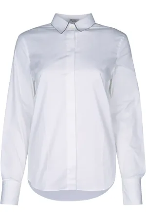Brunello Cucinelli Dames, Blouses & Shirts, Wit, Maat: L Katoen